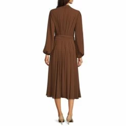 Best Pirce ???? Alex Marie Hayden V-Neck Long Poet Sleeve Belted Pleated Chiffon Midi ???? Dress Olive ⌛ -Alex Marie shop unnamed file 1070