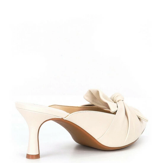 Best Pirce ⌛ Alex Marie Audrene Leather Point Toe Bow Mules Cloud White ???? 2 Best Pirce ⌛ Alex Marie Audrene Leather Point Toe Bow Mules Cloud White ???? - Image 2