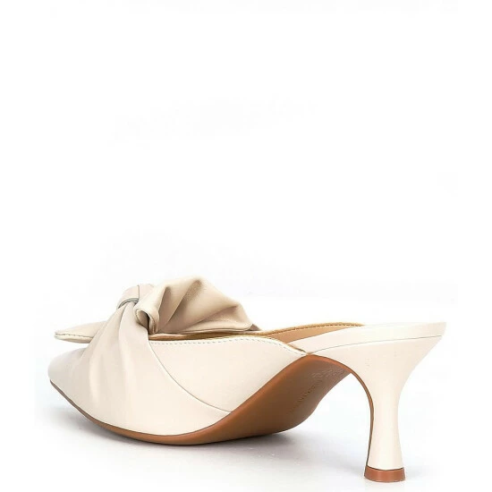 Best Pirce ⌛ Alex Marie Audrene Leather Point Toe Bow Mules Cloud White ???? 3 Best Pirce ⌛ Alex Marie Audrene Leather Point Toe Bow Mules Cloud White ???? - Image 3