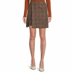 Hot Sale ⌛ Alex Marie Doinne Wool Blend Plaid Print ???? Skirt Mal Plaid ????