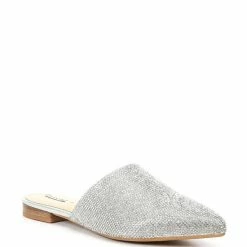 Best deal ⌛ Alex Marie Lavalle Rhinestone Pointed Toe Mules Silver ????