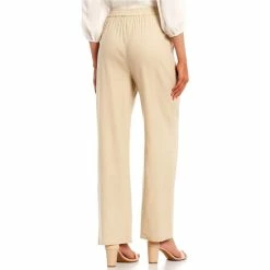 New ???? Alex Marie Roselyn Straight Leg Tie Sash Waist Mid Rise Stretch Linen Pants Sandstone Tan ???? -Alex Marie shop unnamed file 1156