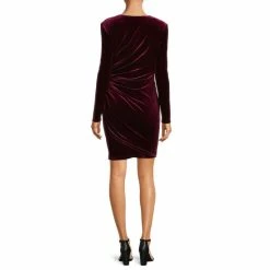 Flash Sale ✨ Alex Marie Nikki Stretch Velvet Surplice V-Neck Long Sleeve Ruched ???? Dress Mahogany ???? -Alex Marie shop unnamed file 116