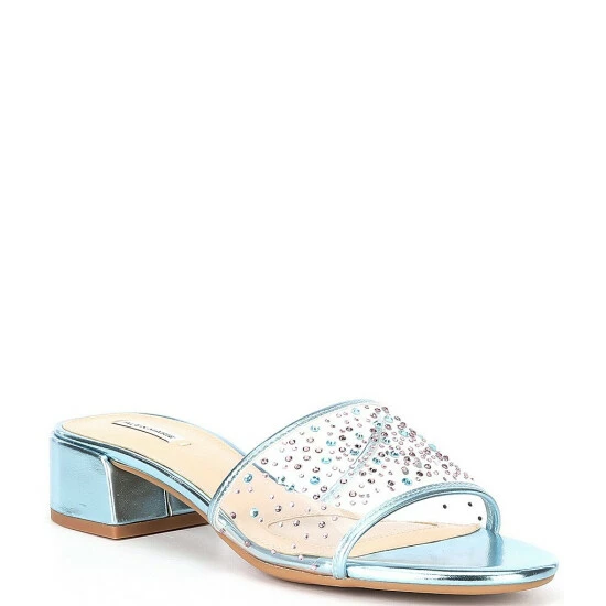 Best Pirce ???? Alex Marie Caralyn Clear Rhinestone Metallic Block Heel ???? Sandals Clear/blue Glass ???? 1 Best Pirce ???? Alex Marie Caralyn Clear Rhinestone Metallic Block Heel ???? Sandals Clear/blue Glass ????