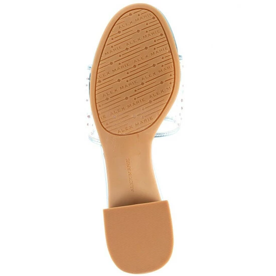 Best Pirce ???? Alex Marie Caralyn Clear Rhinestone Metallic Block Heel ???? Sandals Clear/blue Glass ???? 6 Best Pirce ???? Alex Marie Caralyn Clear Rhinestone Metallic Block Heel ???? Sandals Clear/blue Glass ???? - Image 6