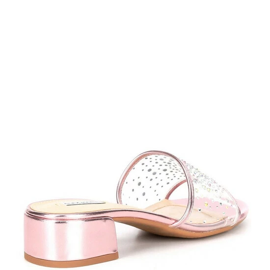 Best Pirce ???? Alex Marie Caralyn Clear Rhinestone Metallic Block Heel ???? Sandals Clear/blue Glass ???? 8 Best Pirce ???? Alex Marie Caralyn Clear Rhinestone Metallic Block Heel ???? Sandals Clear/blue Glass ???? - Image 8