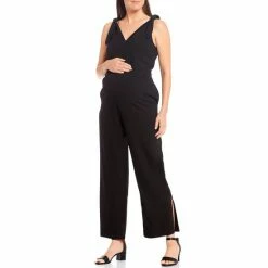 Promo ❤️ Alex Marie Katy V-Neck Sleeveless Maternity Jumpsuit Black ????
