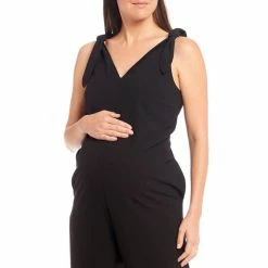 Promo ❤️ Alex Marie Katy V-Neck Sleeveless Maternity Jumpsuit Black ???? -Alex Marie shop unnamed file 1190