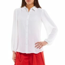 Buy ???? Alex Marie Logan Point Collar Long Blouson Sleeve Blouse White ????