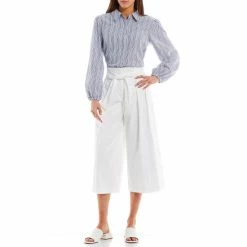 Buy ???? Alex Marie Mya Tie Waist Cotton Sateen Pleated High Rise Wide Leg Capri Pants White ✔️ 6 Buy ???? Alex Marie Mya Tie Waist Cotton Sateen Pleated High Rise Wide Leg Capri Pants White ✔️ -Alex Marie shop unnamed file 1215