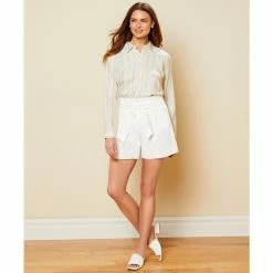 Flash Sale ???? Alex Marie Stripe Long Sleeve Point Collar Button Front Pippa Blouse Khaki/ivory ❤️ -Alex Marie shop unnamed file 1238