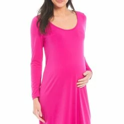Hot Sale ???? Alex Marie Tonya Scoop Neck Long Sleeve Maternity Side Slit Maxi ???? Dress Orchid ???? -Alex Marie shop unnamed file 1276