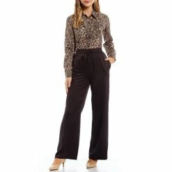 Discount ⭐ Alex Marie Michelle Satin Wide Leg Drawstring Elastic High Waisted Pants Espresso ???? -Alex Marie shop unnamed file 1280