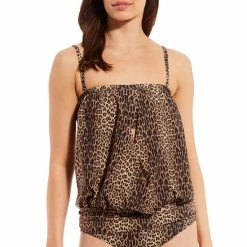 Flash Sale ???? Alex Marie Exotica Molded Cup Wrap Blouson Bandini Swim Top Natural ❤️