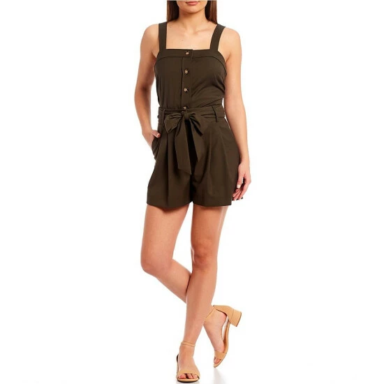 New ???? Alex Marie Katarina High Waisted Tie Front Twill Coordinating Shorts Olive ???? 3 New ???? Alex Marie Katarina High Waisted Tie Front Twill Coordinating Shorts Olive ???? - Image 3