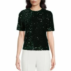 Best Pirce ???? Alex Marie Lia Sequin Crew Neck Short Sleeve Velvet Blouse Black ❤️ 9 Best Pirce ???? Alex Marie Lia Sequin Crew Neck Short Sleeve Velvet Blouse Black ❤️ -Alex Marie shop unnamed file 167