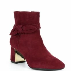 Hot Sale ???? Alex Marie Dashauna Suede Ankle Bow Booties Black ⌛