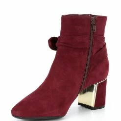 Hot Sale ???? Alex Marie Dashauna Suede Ankle Bow Booties Black ⌛ -Alex Marie shop unnamed file 182