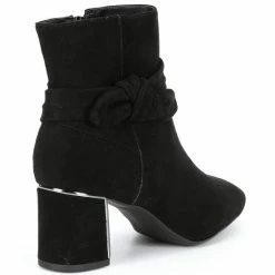 Hot Sale ???? Alex Marie Dashauna Suede Ankle Bow Booties Black ⌛ -Alex Marie shop unnamed file 186