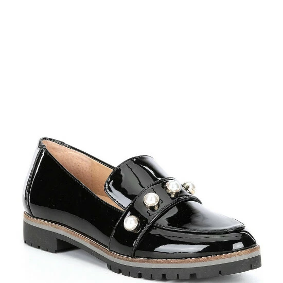 Wholesale ⌛ Alex Marie Garnella Patent Pearl Detail Lug Sole Loafers Black ???? 1 Wholesale ⌛ Alex Marie Garnella Patent Pearl Detail Lug Sole Loafers Black ????
