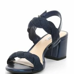 Best Pirce ???? Alex Marie Devah Braided Rope Block Heel ???? Sandals Navy Nova ⭐ -Alex Marie shop unnamed file 221