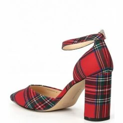 Deals ???? Alex Marie GenevieTwo Plaid 2-Piece Pointy Toe Block Heel Pumps Red/multi ???? -Alex Marie shop unnamed file 285