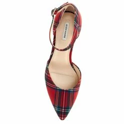 Deals ???? Alex Marie GenevieTwo Plaid 2-Piece Pointy Toe Block Heel Pumps Red/multi ???? -Alex Marie shop unnamed file 287