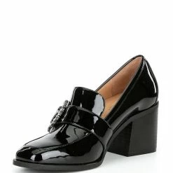 Coupon ⌛ Alex Marie Feller Patent Jewel Buckle Square Toe Loafer Pumps Black ???? -Alex Marie shop unnamed file 340