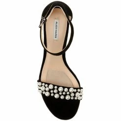 Deals ❤️ Alex Marie HalmarThree Suede Pearl Strap Block Heel ???? Sandals Black ???? -Alex Marie shop unnamed file 353
