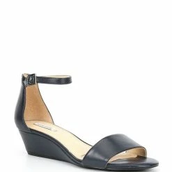 Budget ???? Alex Marie MairiTwo Leather Ankle Strap Wedge ???? Sandals Seaport Navy ???? -Alex Marie shop unnamed file 382