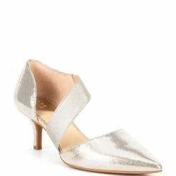Flash Sale ???? Alex Marie Brandlin Metallic Asymmetrical Strap Pumps Gold ????