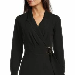 Outlet ???? Alex Marie Lauren Lux Twill Long Sleeve V-Neck Belted Jumpsuit Black ❤️ -Alex Marie shop unnamed file 453