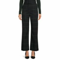 Hot Sale ???? Alex Marie Rebecca Plaid Print Belted Pants Pine Plaid ????