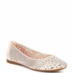 New ???? Alex Marie Altana Metallic Laser-Cut Rhinestone Flats Silver ????