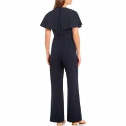 New ???? Alex Marie Beth Crepe V-Neck Short Sleeve Jumpsuit Black ???? -Alex Marie shop unnamed file 482