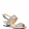 Promo ???? Alex Marie CalinaTwo Rhinestone Block Heel ???? Sandals Silver ❤️