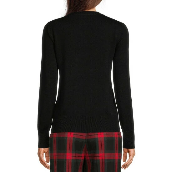 Best Sale ???? Alex Marie Merry Embroidered Script Crew Neck Long Sleeve Festive Sweater Black ⭐ 2 Best Sale ???? Alex Marie Merry Embroidered Script Crew Neck Long Sleeve Festive Sweater Black ⭐ - Image 2