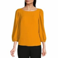 Buy ⭐ Alex Marie Lori Round Neck 3/4 Sleeve Elastic Cuff Blouse Black ???? -Alex Marie shop unnamed file 546