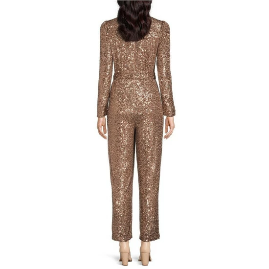 Coupon ❤️ Alex Marie Avery Sequin Long Sleeve V-Neck Jumpsuit Bronze ???? 2 Coupon ❤️ Alex Marie Avery Sequin Long Sleeve V-Neck Jumpsuit Bronze ???? - Image 2