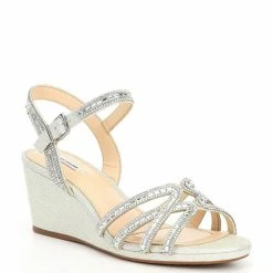 Brand new ???? Alex Marie Makira Rhinestone Embellished Strappy Wedge ???? Sandals Silver ✨