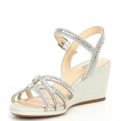 Brand new ???? Alex Marie Makira Rhinestone Embellished Strappy Wedge ???? Sandals Silver ✨ -Alex Marie shop unnamed file 575