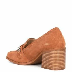 Wholesale ???? Alex Marie Farin Suede Chain Hardware Loafer Pumps Caramel ???? -Alex Marie shop unnamed file 603