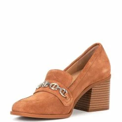 Wholesale ???? Alex Marie Farin Suede Chain Hardware Loafer Pumps Caramel ???? -Alex Marie shop unnamed file 604