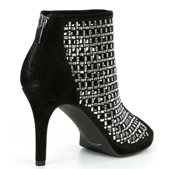 New ✨ Alex Marie Livia Suede Embellished Peep Toe Platform Shooties Black ???? 2 New ✨ Alex Marie Livia Suede Embellished Peep Toe Platform Shooties Black ???? - Image 2