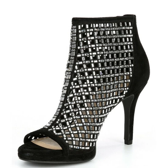 New ✨ Alex Marie Livia Suede Embellished Peep Toe Platform Shooties Black ???? 4 New ✨ Alex Marie Livia Suede Embellished Peep Toe Platform Shooties Black ???? - Image 4