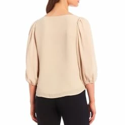 Coupon ???? Alex Marie Woven Georgette Boat Neck 3/4 Sleeve Lori Blouse Olive ???? -Alex Marie shop unnamed file 713