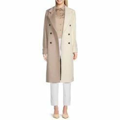 Hot Sale ???? Alex Marie Isabella Dual Color Notch Lapel Wool Blend Peacoat Ivory ???? -Alex Marie shop unnamed file 739