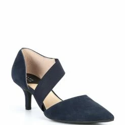 Best deal ???? Alex Marie Brandlin Suede Asymmetrical Strap Pumps Seaport Navy ✔️