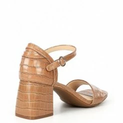 Cheap ???? Alex Marie Aidrea Croco Print Ankle Strap Block Heel ???? Sandals Sweet Caramel ???? -Alex Marie shop unnamed file 833