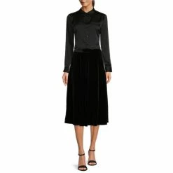 Brand new ???? Alex Marie Piper Button Front Collar Long Sleeve Satin Blouse Black ???? -Alex Marie shop unnamed file 841